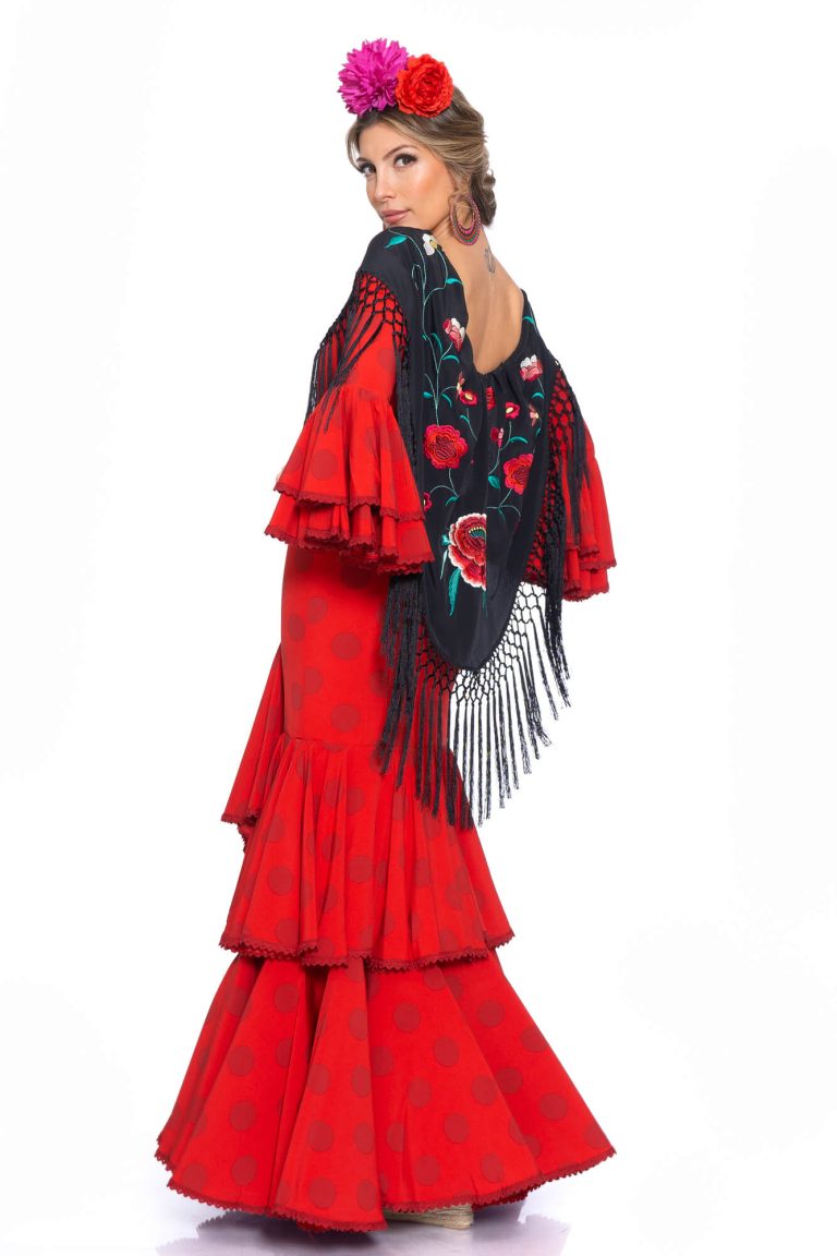 Vestido flamenca Nejas mujer entallado, talla 36 a 52 – Tejidos Ana