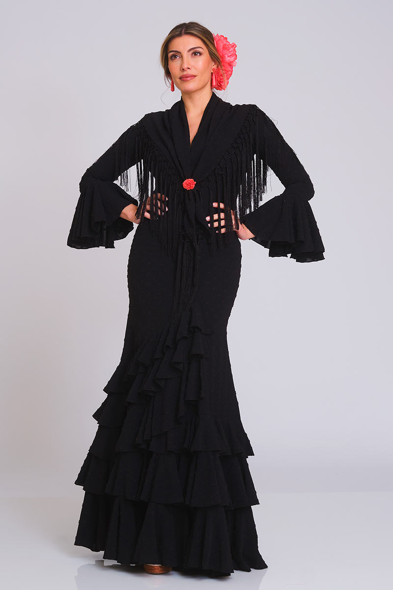 VESTIDO DAMASCO MUJER NEGRO