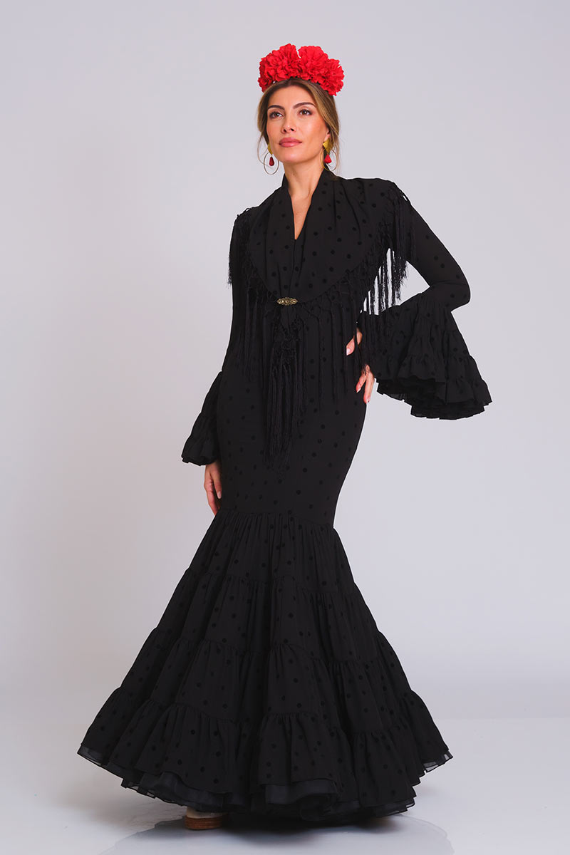 VESTIDO POMPOSO MUJER NEGRO