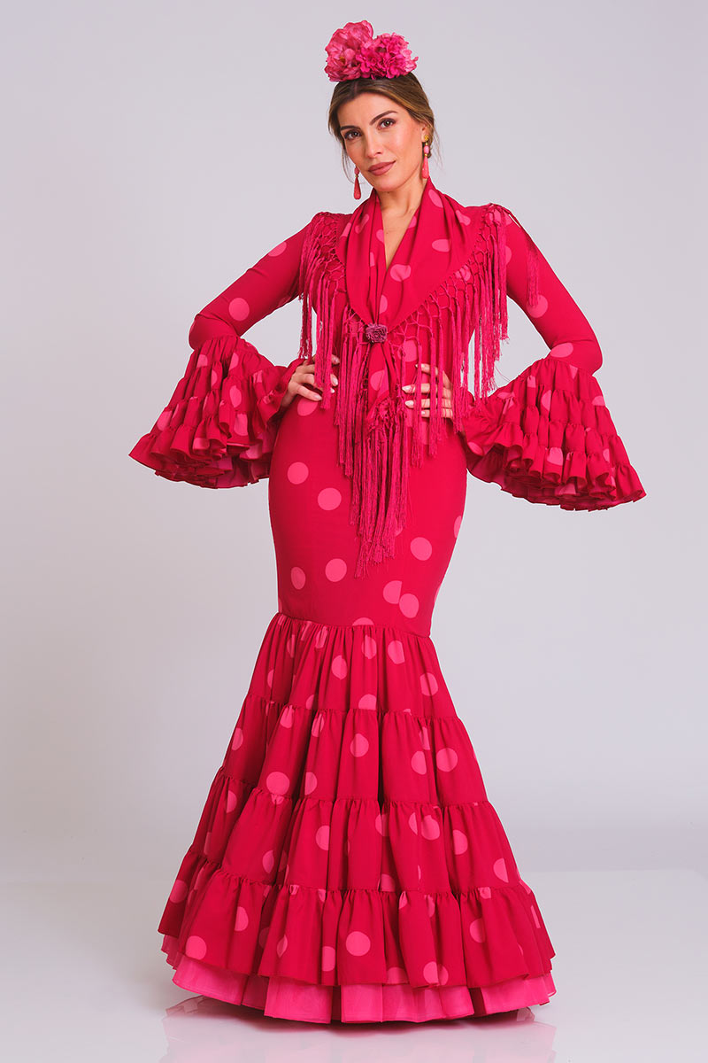 VESTIDO MALAGUEÑA MUJER BURDEOS