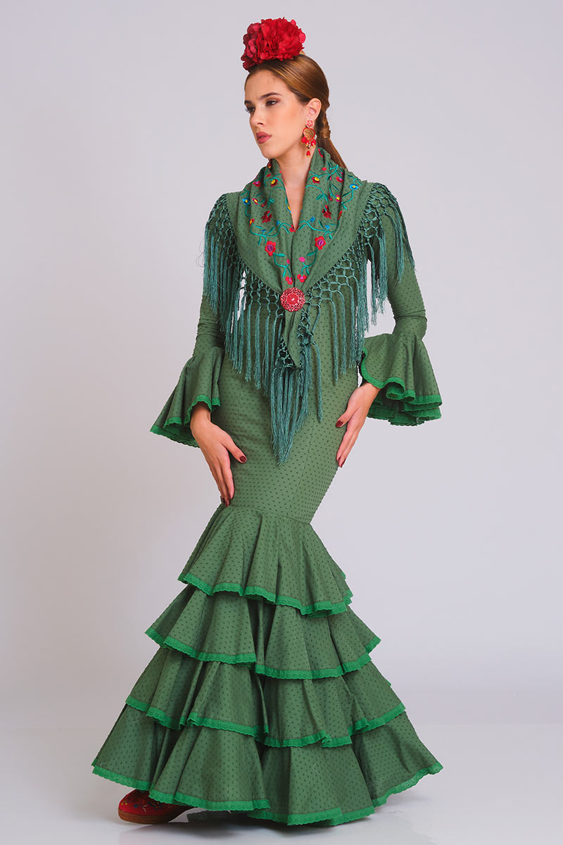 VESTIDO PASTORA MUJER VERDE