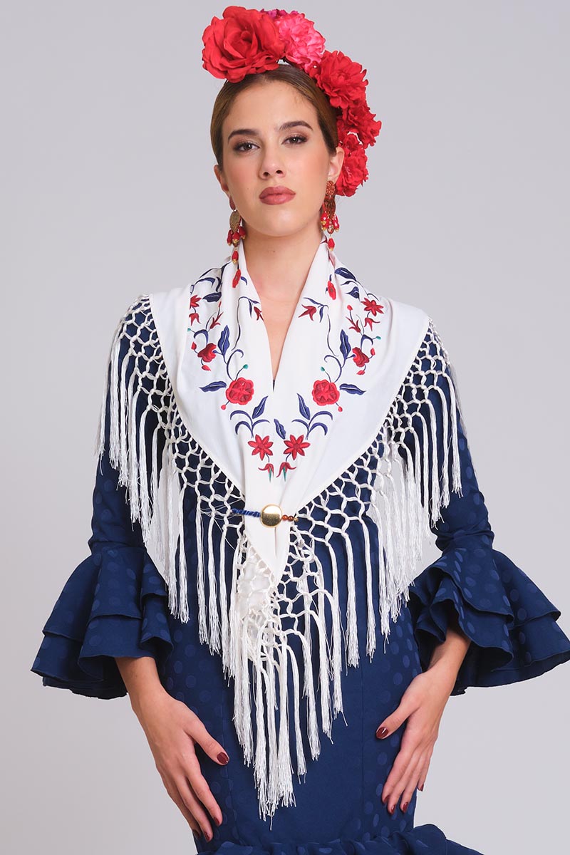 MANTON BORDADO ATENEA MUJER BLANCO
