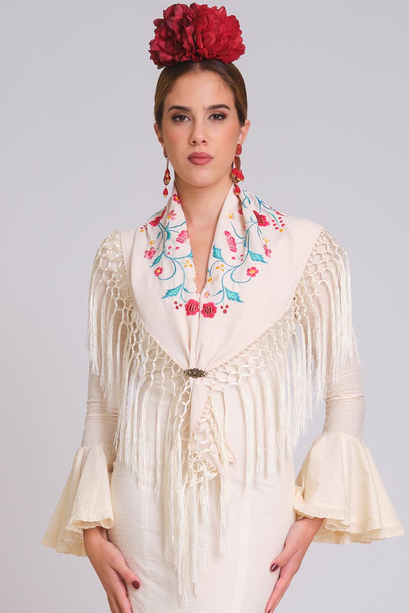 MANTON BORDADO HERA MUJER BEIGE