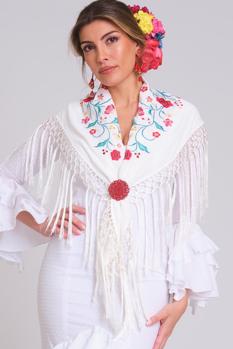 MANTON BORDADO HERA MUJER BLANCO