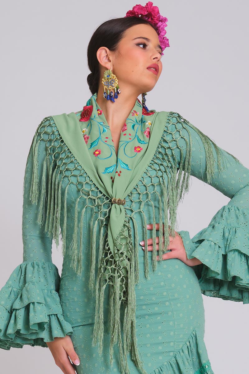 MANTON BORDADO HERA MUJER VERDE JABONOSO