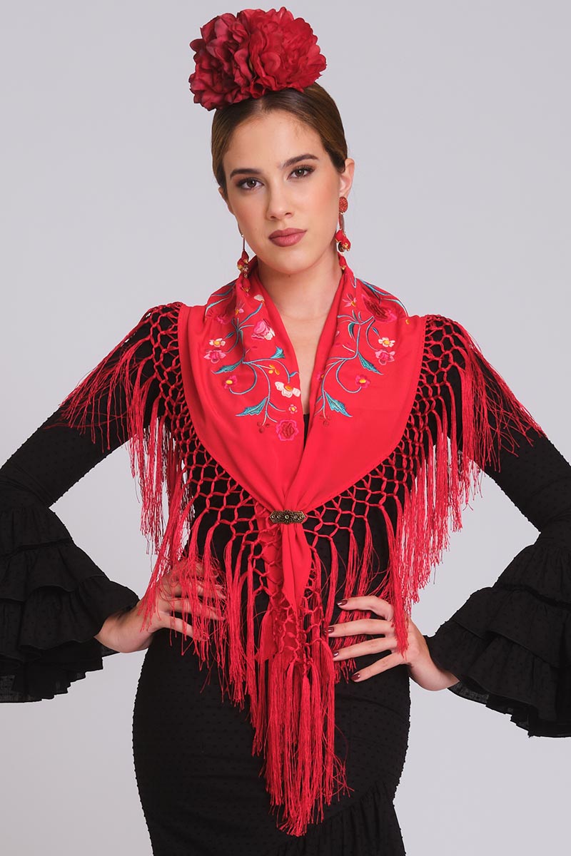 MANTON BORDADO HERA MUJER ROJO