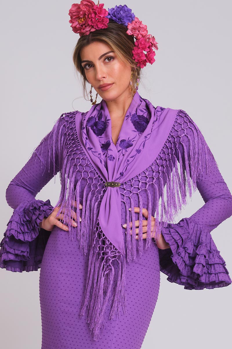MANTON BORDADO PERSEFONE MUJER AMATISTA