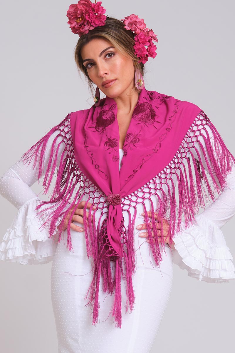 MANTON BORDADO PERSEFONE MUJER BUGANVILLA
