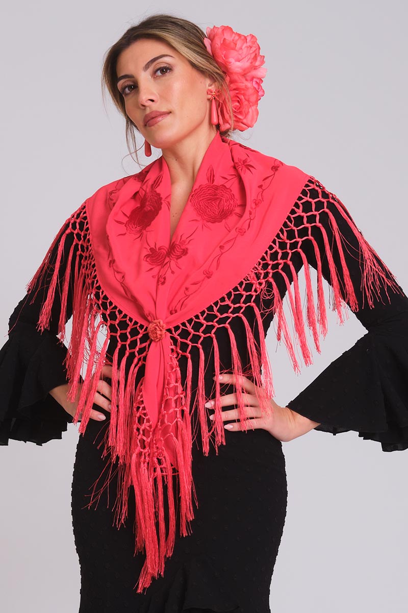 MANTON BORDADO PERSEFONE MUJER HIBISCUS