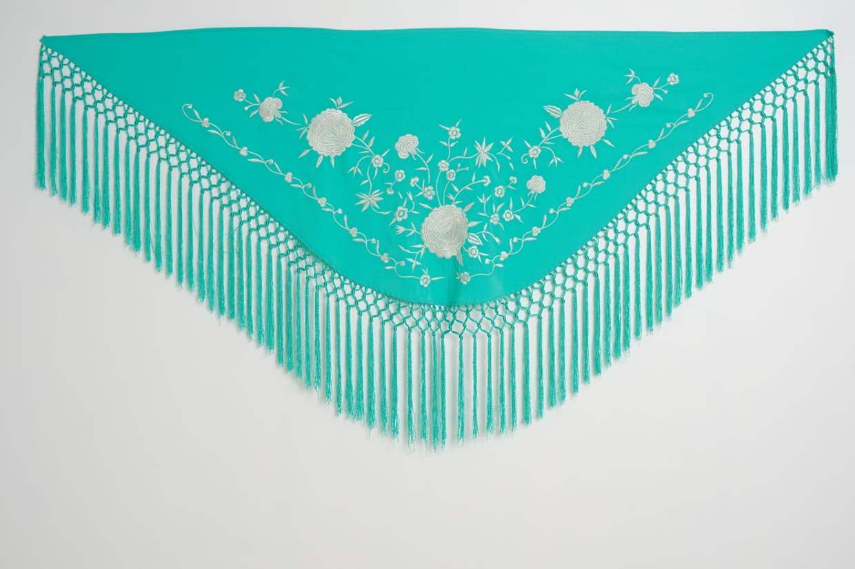 MANTON BORDADO PERSEFONE MUJER VERDE MENTA