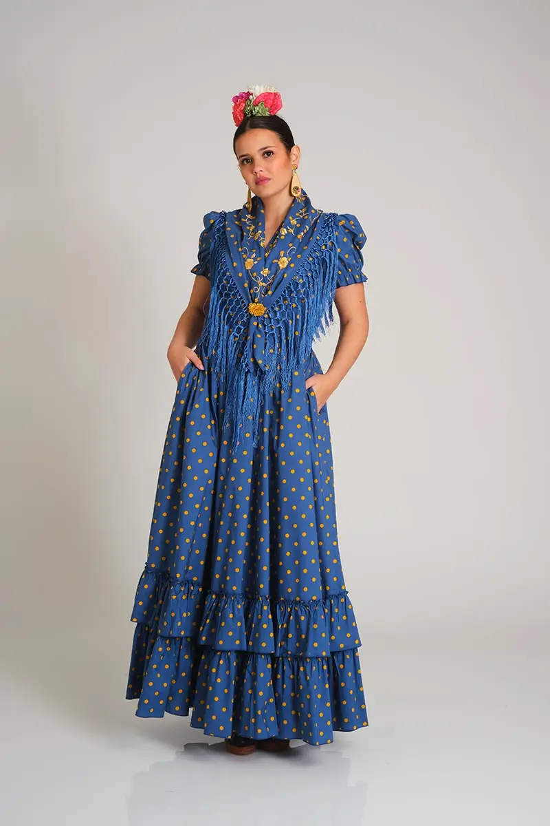 VESTIDO ROMERIA CAMINO AZUL
