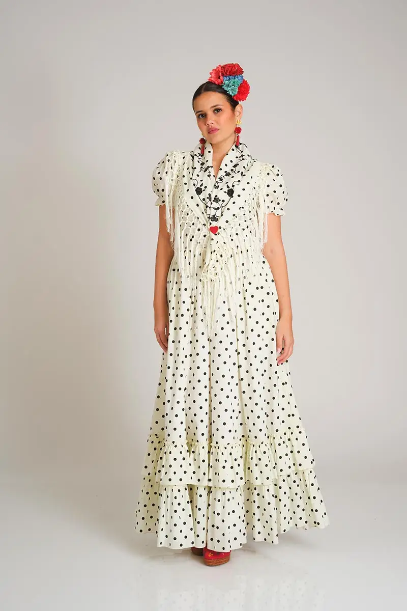 VESTIDO ROMERIA CAMINO BLANCO