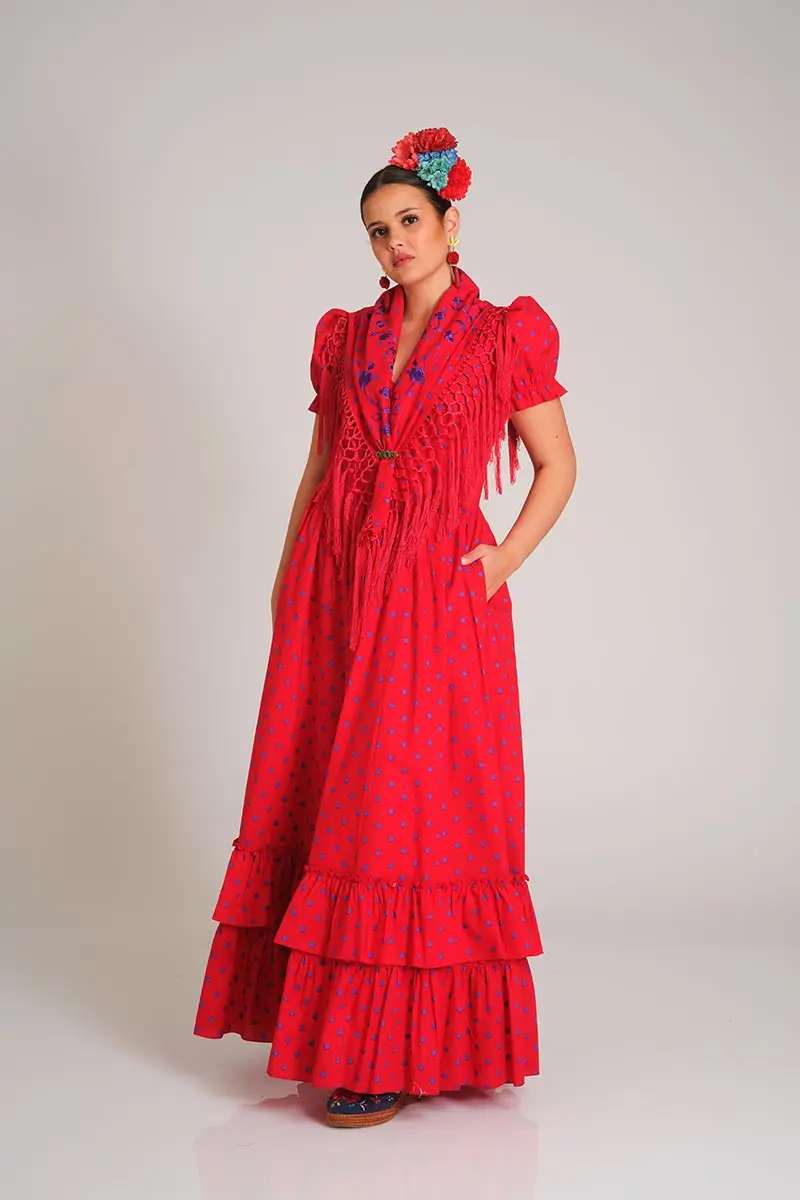 VESTIDO ROMERIA CAMINO ROJO