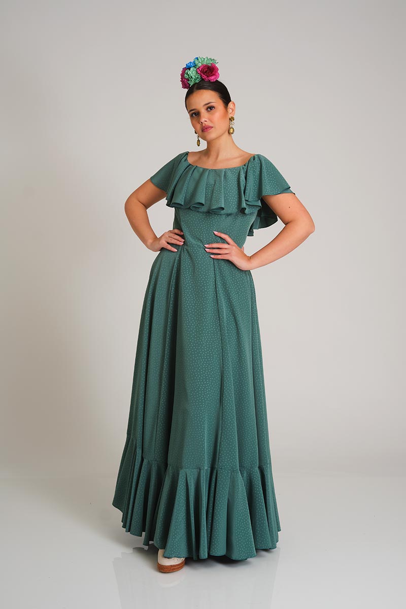 VESTIDO ROMERIA DIVINO VERDE