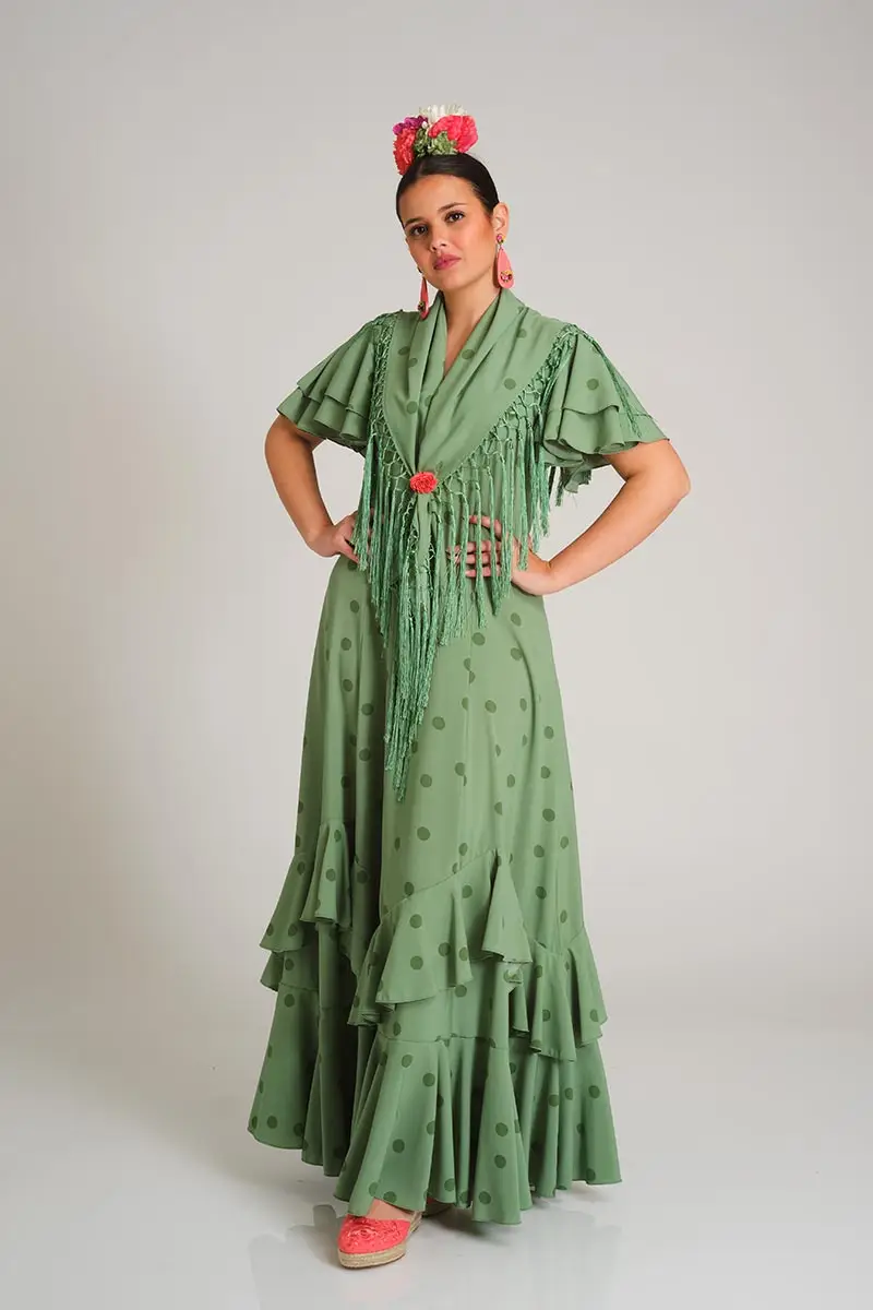 VESTIDO ROMERIA MARAVILLOSO VERDE