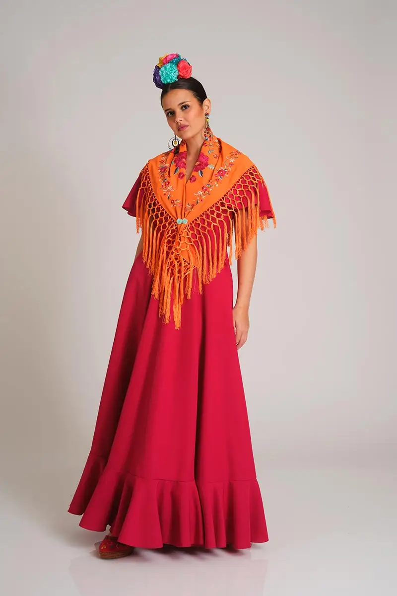 VESTIDO ROMERIA AMAZONA CEREZA