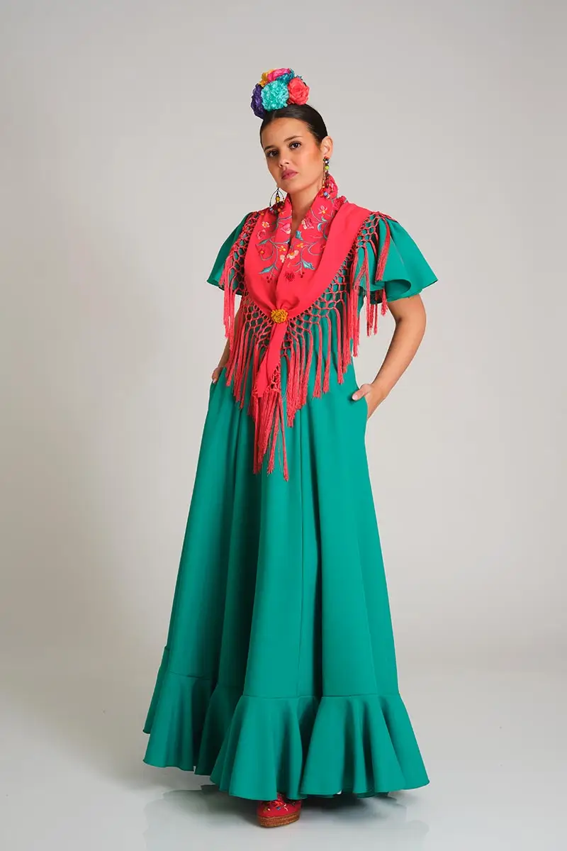 VESTIDO ROMERIA AMAZONA VERDE