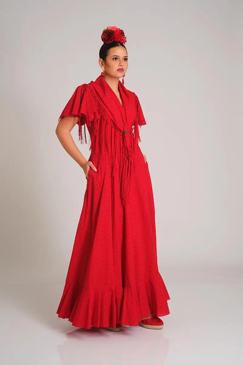 VESTIDO ROMERIA FARAONA ROJO
