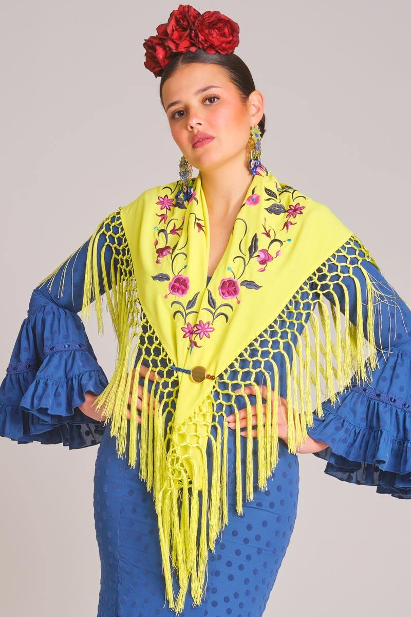 MANTON BORDADO ATENEA MUJER VERDE MANZANA