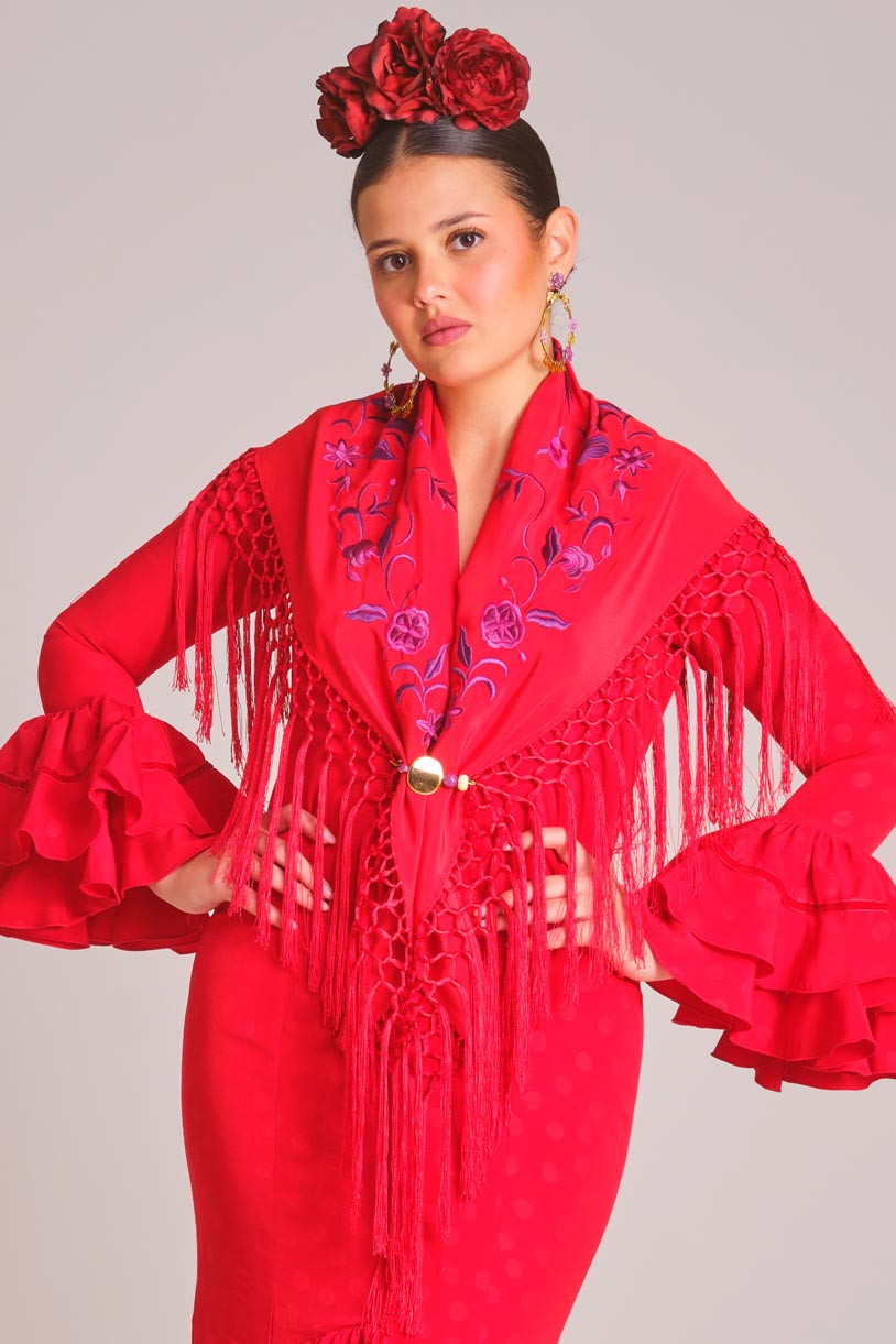 MANTON BORDADO ATENEA MUJER POINSETIA