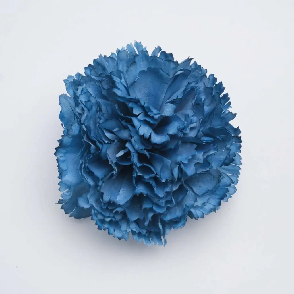 Flor de flamenca azul para el pelo, complemento de feria y traje de flamenca