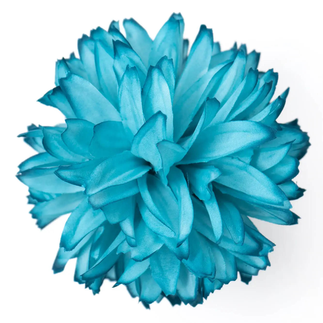 Flor de flamenca turquesa con pétalos alargados para peinados de moda flamenca