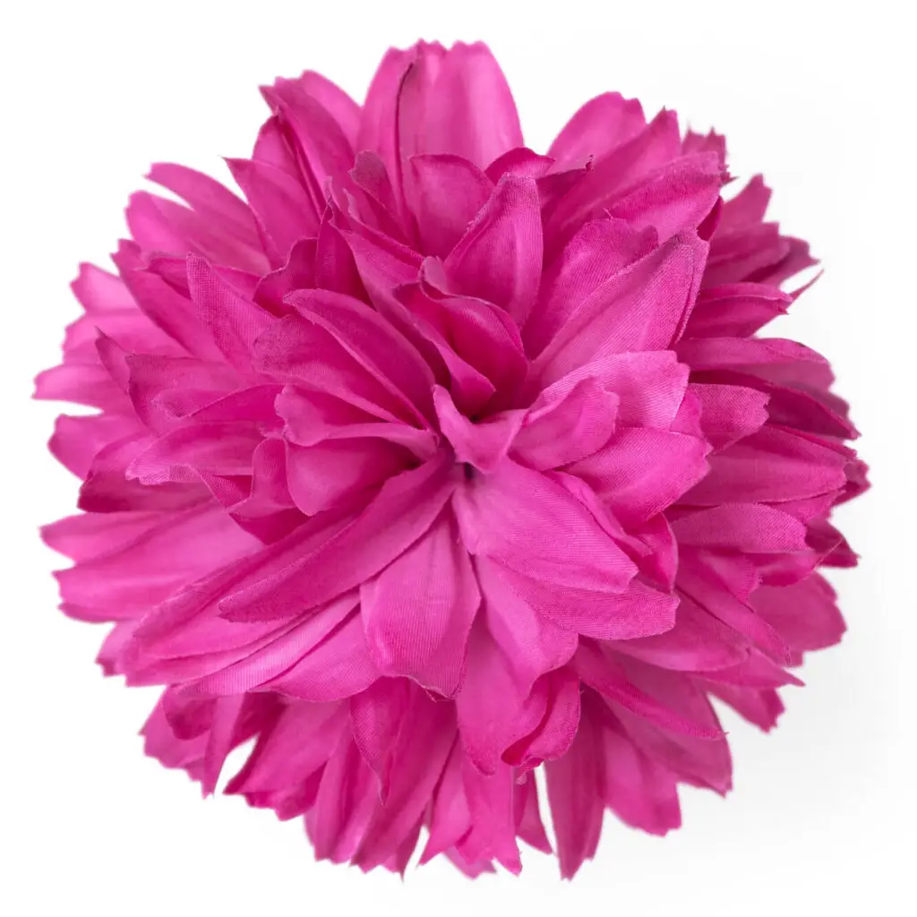 Flor de flamenca fucsia con pétalos alargados para peinados de moda flamenca