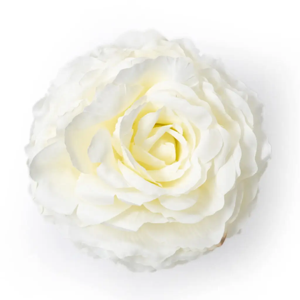 Flor de flamenca blanca tipo rosa para peinados de moda flamenca